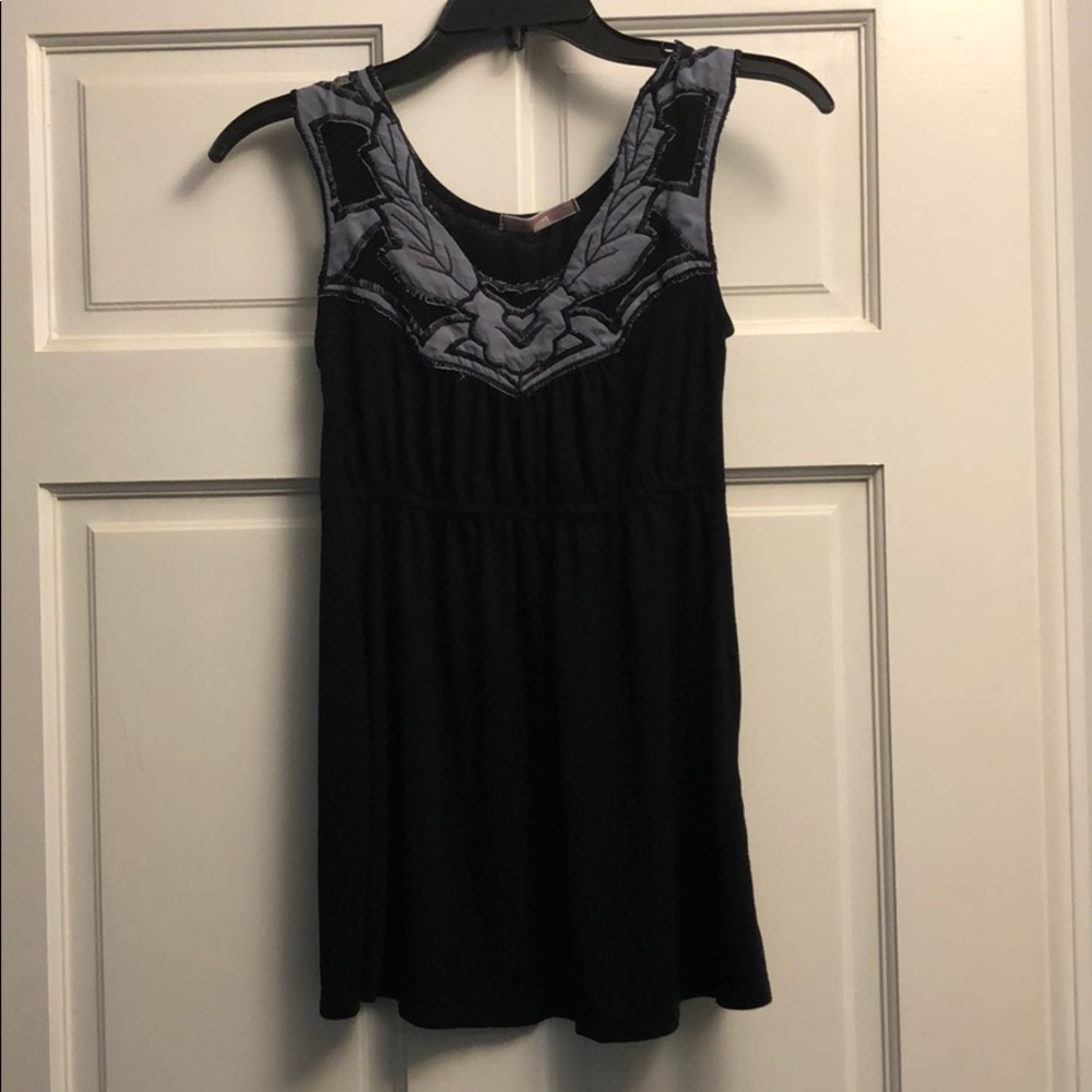 Black tank top with neckline detail
